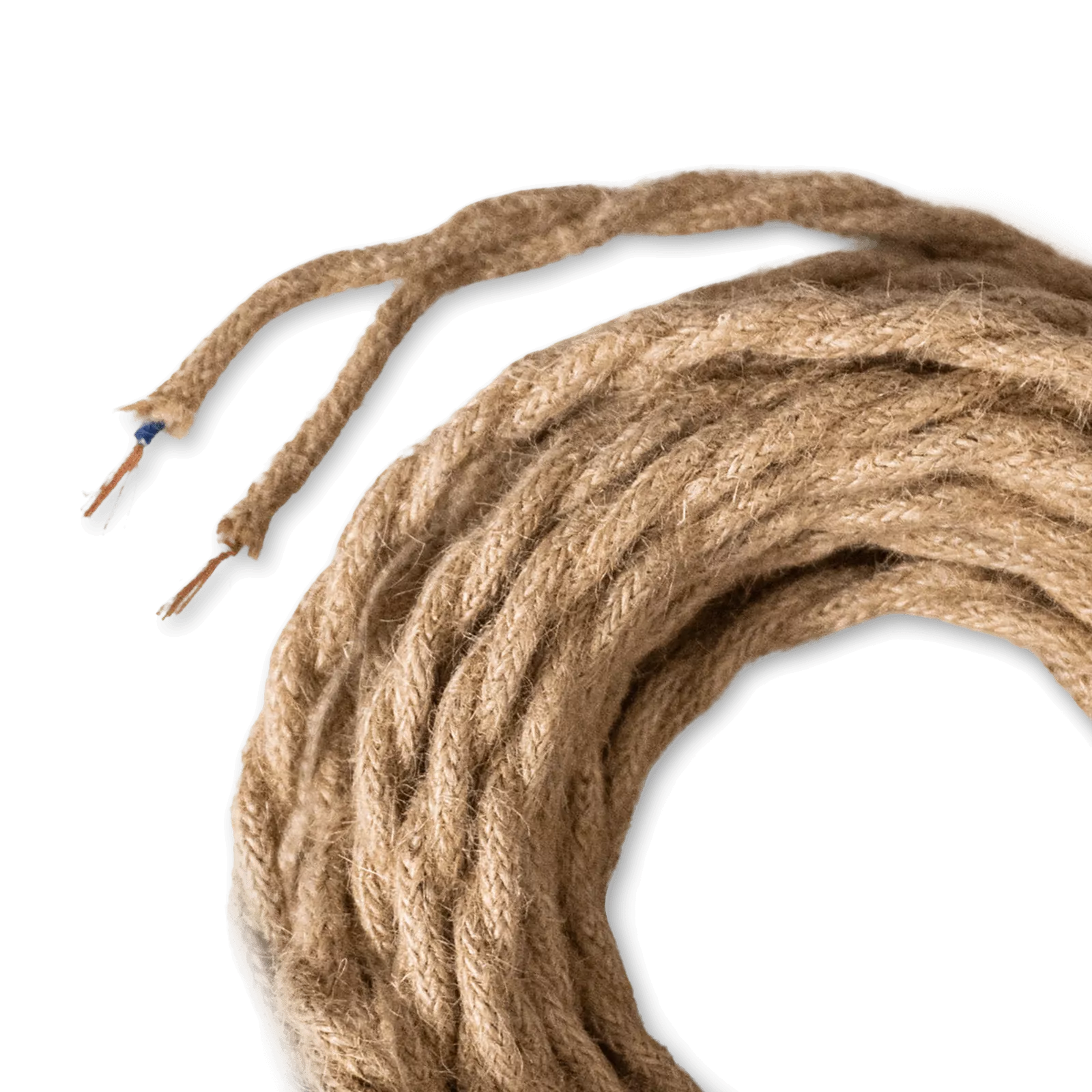 Cable textil de lino vintage para bricolaje, 2 conductores, 0,75 mm²