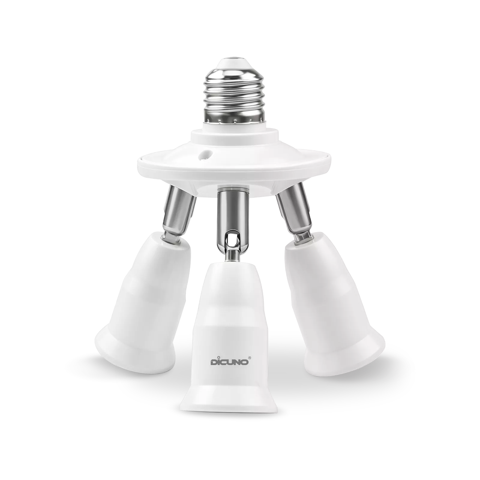 E26 3 in 1 Socket Splitter, 360° Adjustable and 180° Bendable